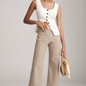 Maeve Colette Ruffle Crop Wide Leg Pant